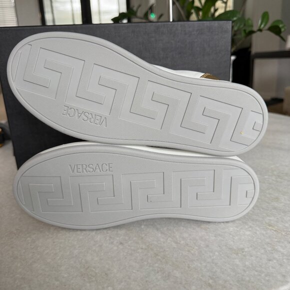 Versace Medusa Gold/White Leather Women's Sneaker Shoe, 1014316, multiple sizes - Picture 11 of 13